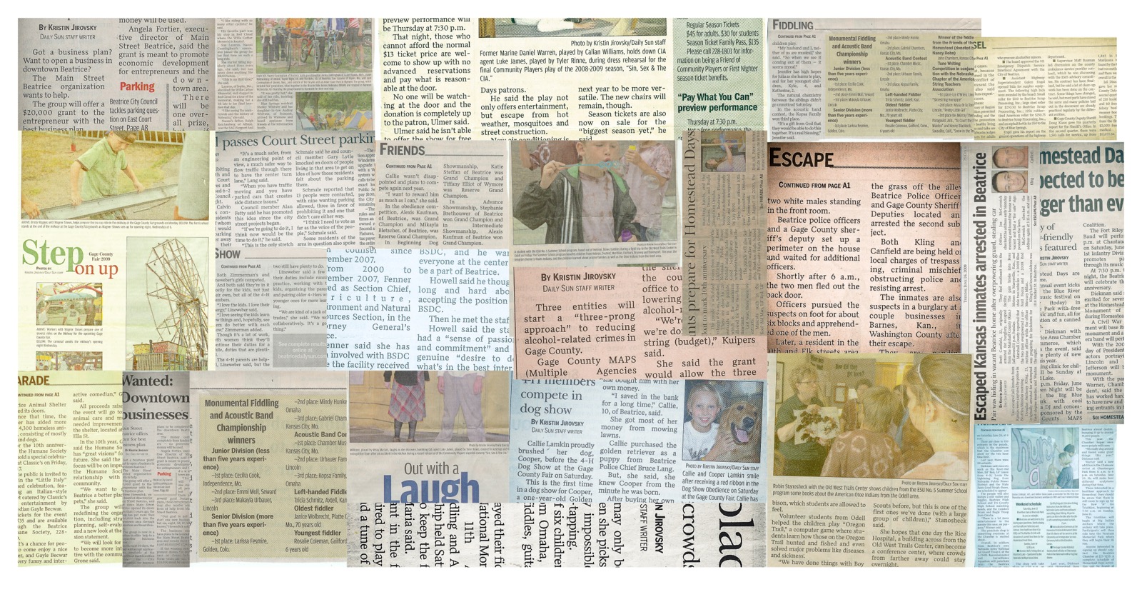 Newspaper clippings